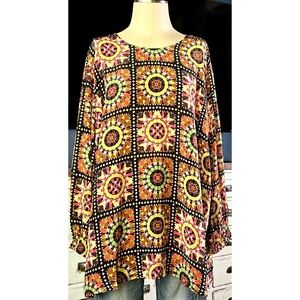 Johnny Was Lyon 100% Silk Blouse 2X